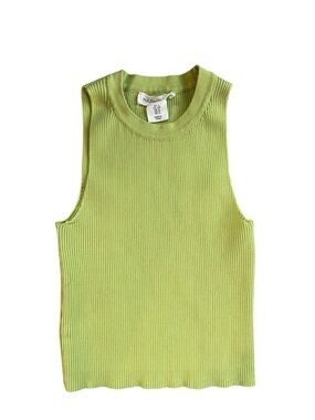 H&M Lime Green Ribbed Sleeveless Tank Top